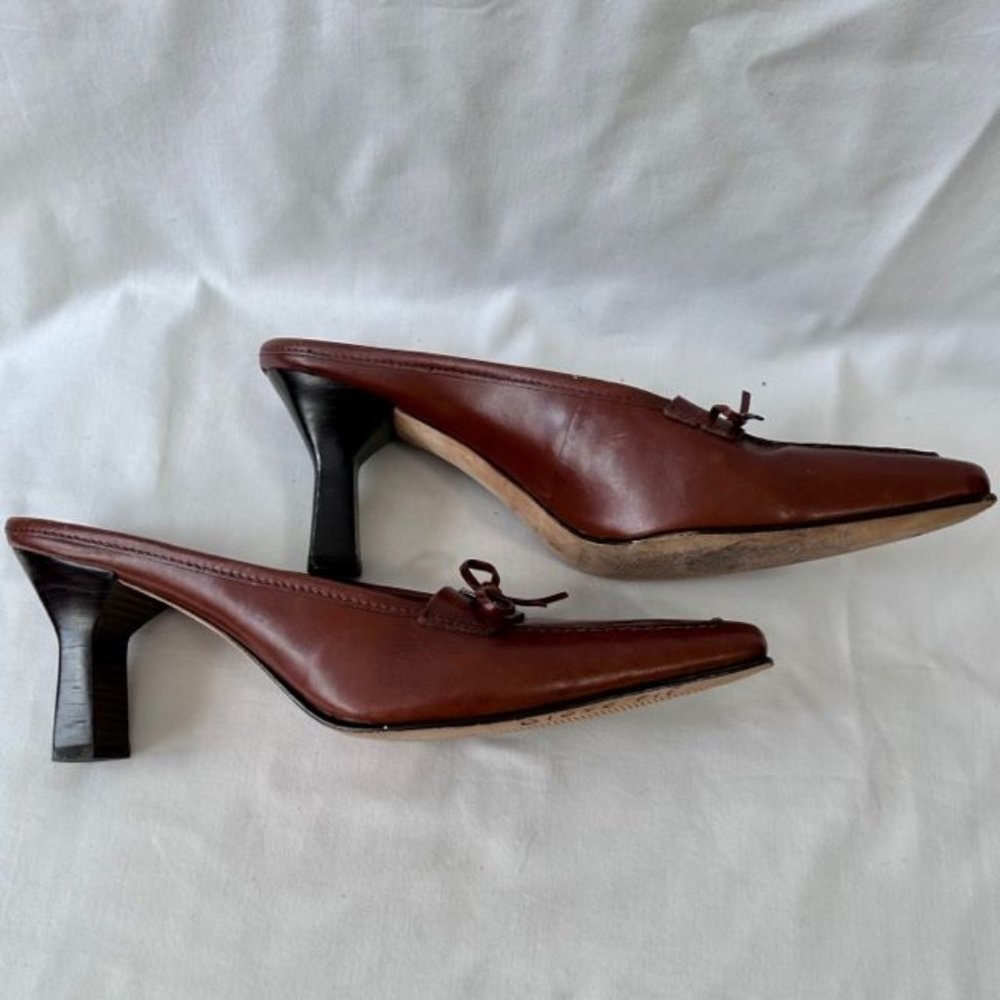 Antonio Melani  Medium Brown Square Toe Mules - Picture 5 of 11